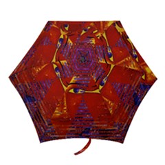 Conundrum Iii, Abstract Purple & Orange Goddess Mini Folding Umbrellas by DianeClancy