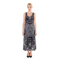 Mariager - Bold Flower Design - Black And White Sleeveless Maxi Dress by Zandiepants