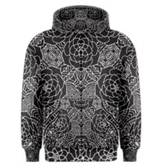 Mariager - Bold Flower Design - Black And White Men s Zipper Hoodie by Zandiepants