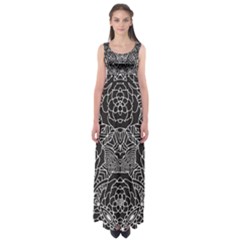 Mariager - Bold Flower Design - Black And White Empire Waist Maxi Dress by Zandiepants