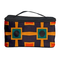 Connected Shapes In Retro Colors                         Cosmetic Storage Case by LalyLauraFLM