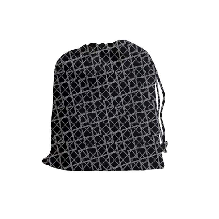 Geometric Grunge Pattern Drawstring Pouches (Large) 