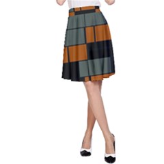 Rectangles In Retro Colors                              A-line Skirt by LalyLauraFLM