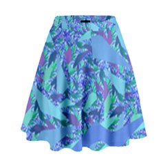 Blue Confetti Storm High Waist Skirt