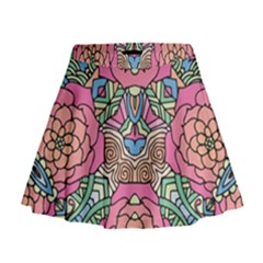 Petals, Carnival, Bold Flower Design Mini Flare Skirt by Zandiepants