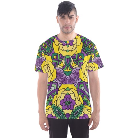 Petals, Mardi Gras, Bold Floral Design Men s Sport Mesh Tee by Zandiepants