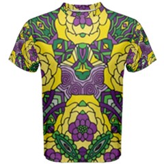 Petals, Mardi Gras, Bold Floral Design Men s Cotton Tee by Zandiepants