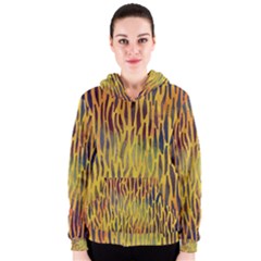 Colored Tiger Texture Background Women s Zipper Hoodie