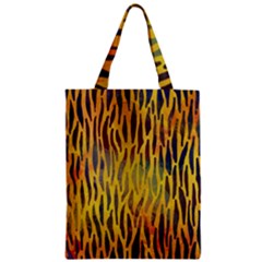 Colored Tiger Texture Background Zipper Classic Tote Bag by TastefulDesigns