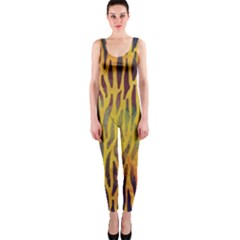 Colored Tiger Texture Background Onepiece Catsuit by TastefulDesigns