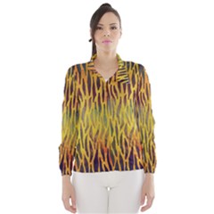 Colored Tiger Texture Background Wind Breaker (women) by TastefulDesigns