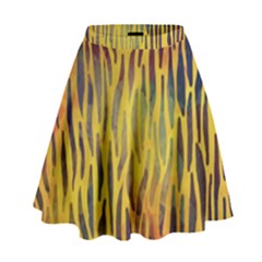 Colored Tiger Texture Background High Waist Skirt