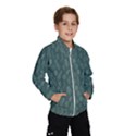 Whimsical Feather Pattern, Forest Green Wind Breaker (Kids) View1