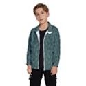 Whimsical Feather Pattern, Forest Green Wind Breaker (Kids) View2