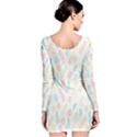Whimsical Feather Pattern,fresh Colors, Long Sleeve Velvet Bodycon Dress View2