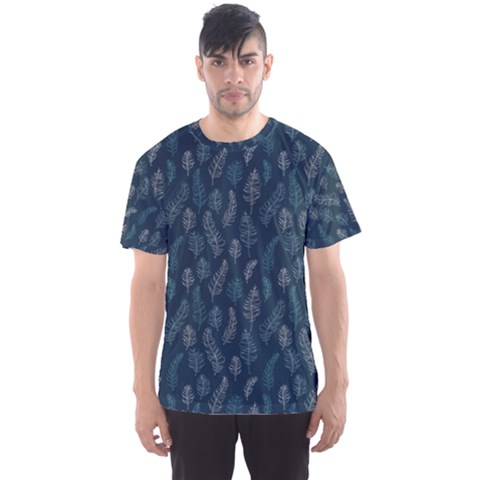Whimsical Feather Pattern, Midnight Blue, Men s Sport Mesh Tee by Zandiepants