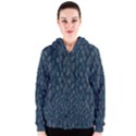 Whimsical Feather Pattern, Midnight Blue, Women s Zipper Hoodie View1