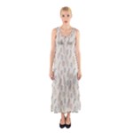 Whimsical Feather Pattern, Nature Brown, Sleeveless Maxi Dress