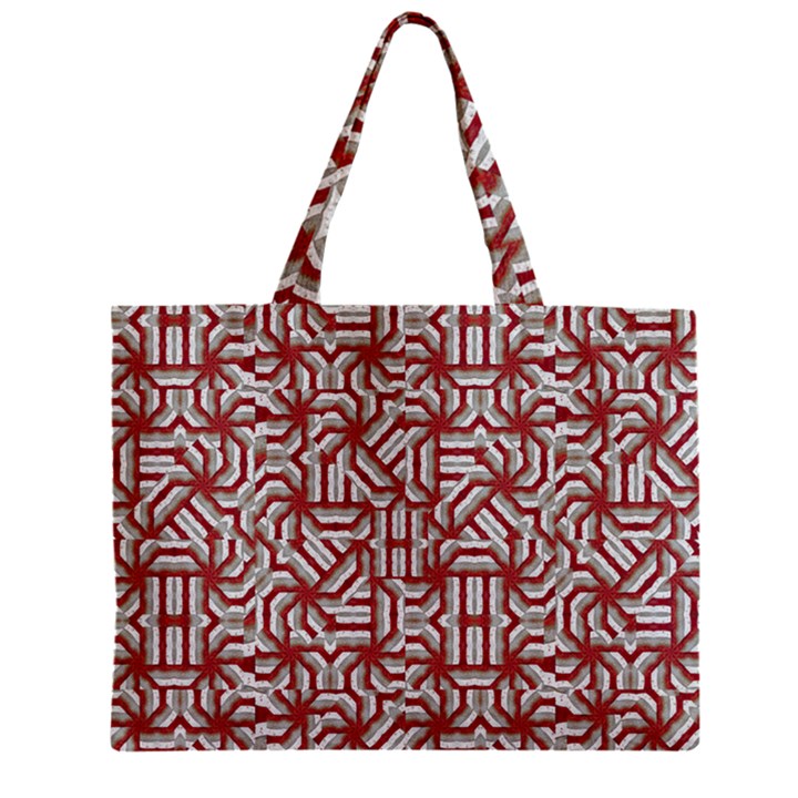 Interlace Tribal Print Zipper Mini Tote Bag