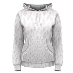 Whimsical Feather Pattern, Soft Colors, Women s Pullover Hoodie