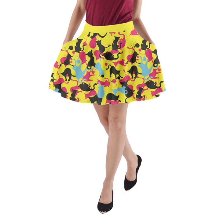 Camouflage color A-Line Pocket Skirt