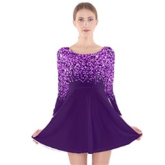 Purple Rain Long Sleeve Velvet Skater Dress by KirstenStar