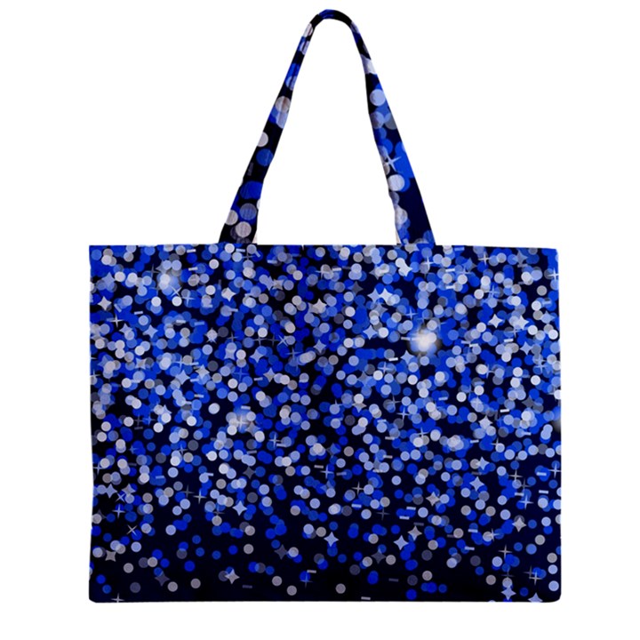 Blue Glitter Rain Zipper Mini Tote Bag