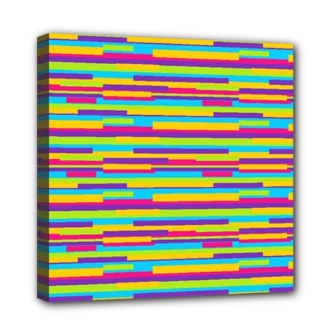 Colorful Stripes Background Mini Canvas 8  X 8  by TastefulDesigns