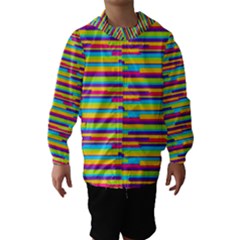 Colorful Stripes Background Hooded Wind Breaker (kids) by TastefulDesigns