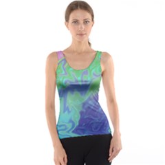 Green Blue Pink Color Splash Tank Top by BrightVibesDesign