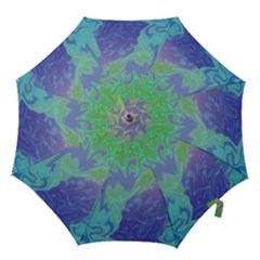 Green Blue Pink Color Splash Hook Handle Umbrellas (small) by BrightVibesDesign