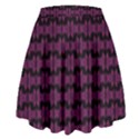 Pink Black Retro Tiki Pattern High Waist Skirt View2