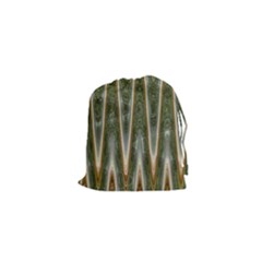 Green Brown Zigzag Drawstring Pouches (XS) 