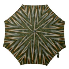 Green Brown Zigzag Hook Handle Umbrellas (Medium)