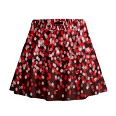 Red Glitter Rain Mini Flare Skirt by KirstenStar