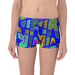 Bright Blue Mod Pop Art  Boyleg Bikini Bottoms by BrightVibesDesign