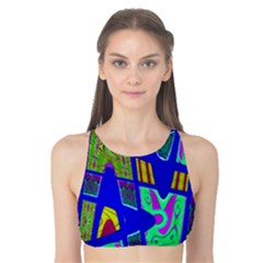 Bright Blue Mod Pop Art  Tank Bikini Top by BrightVibesDesign