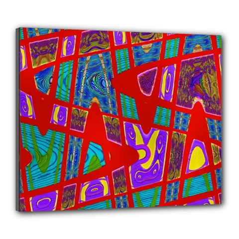 Bright Red Mod Pop Art Canvas 24  X 20 
