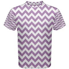 Lilac Purple & White Zigzag Pattern Men s Cotton Tee by Zandiepants