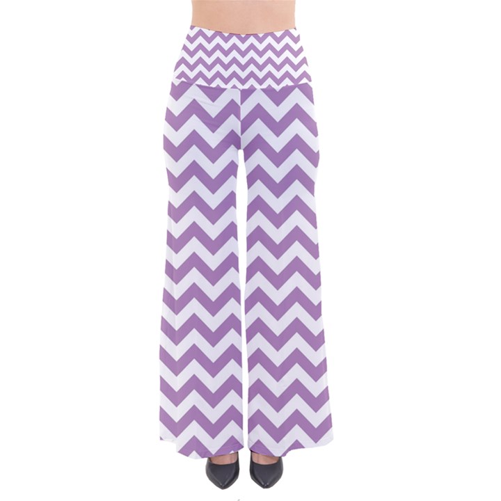 Lilac Purple & White Zigzag Pattern Pants