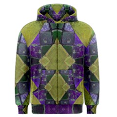 Purple Yellow Stone Abstract Men s Zipper Hoodie by BrightVibesDesign