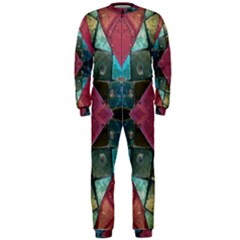 Pink Turquoise Stone Abstract Onepiece Jumpsuit (men)  by BrightVibesDesign