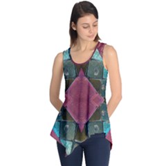 Pink Turquoise Stone Abstract Sleeveless Tunic by BrightVibesDesign