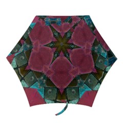Pink Turquoise Stone Abstract Mini Folding Umbrellas by BrightVibesDesign