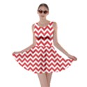 Poppy Red & White Zigzag Pattern Skater Dress View1
