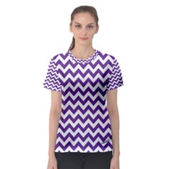 Royal Purple & White Zigzag Pattern Women s Sport Mesh Tee