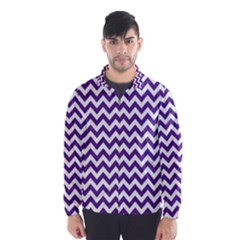 Royal Purple & White Zigzag Pattern Wind Breaker (men) by Zandiepants