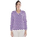 Royal Purple & White Zigzag Pattern Wind Breaker (Women) View1