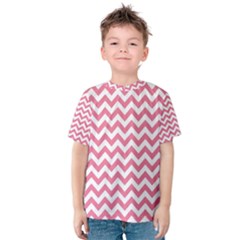 Soft Pink & White Zigzag Pattern Kid s Cotton Tee