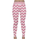 Soft Pink & White Zigzag Pattern Yoga Leggings View1